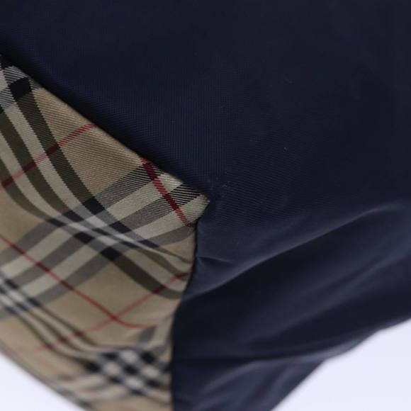 BURBERRYSs Nova Check Blue Label Tote Bag Nylon Navy Beige Auth bs13707 - Picture 16 of 16